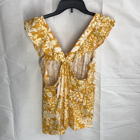 Relist7/20 LC Lauren conrad floral print ruffle sleeve tank top XS - Picture 9 of 17